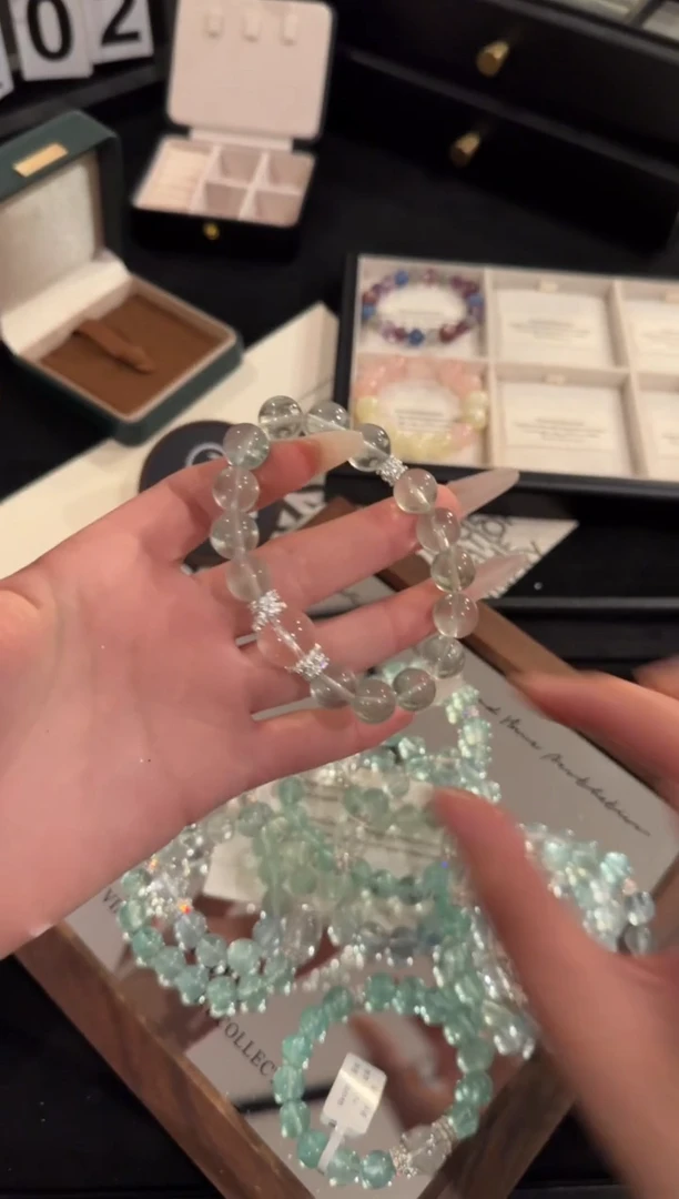 水晶手链合金绿萤石x2114