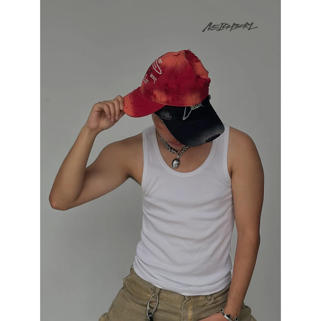 【SATAN】小众街头鸭舌软顶重工情侣帽子