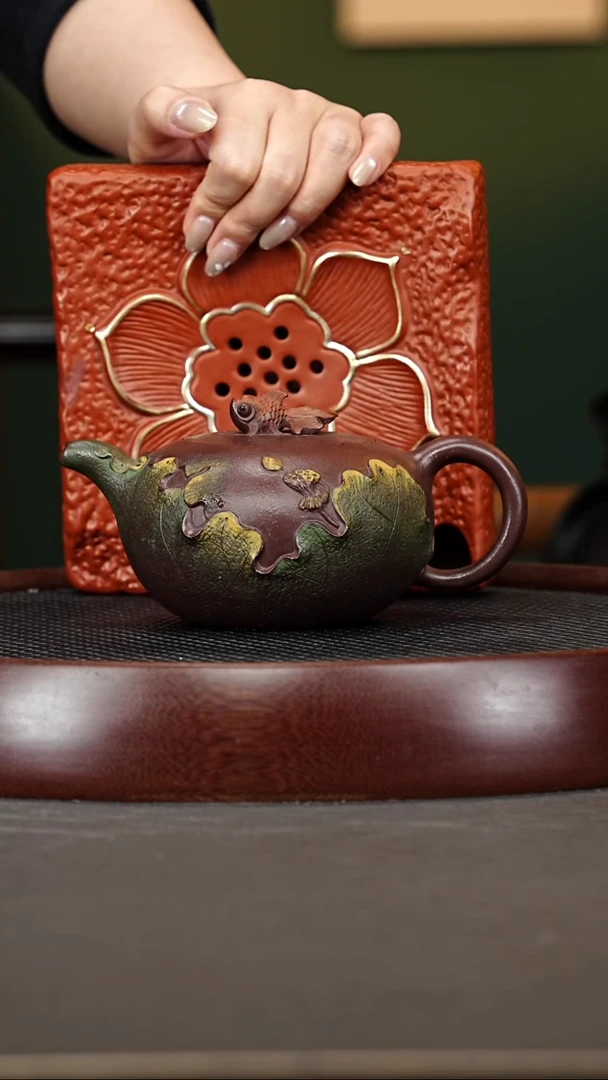 茶壶紫砂38GJF鸿运当头 紫玉金砂400cc