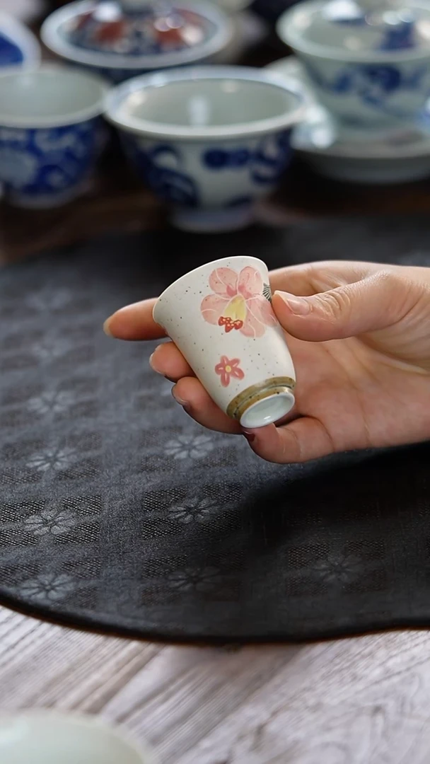 瓷景德镇纯手工纯手绘玉兰杯