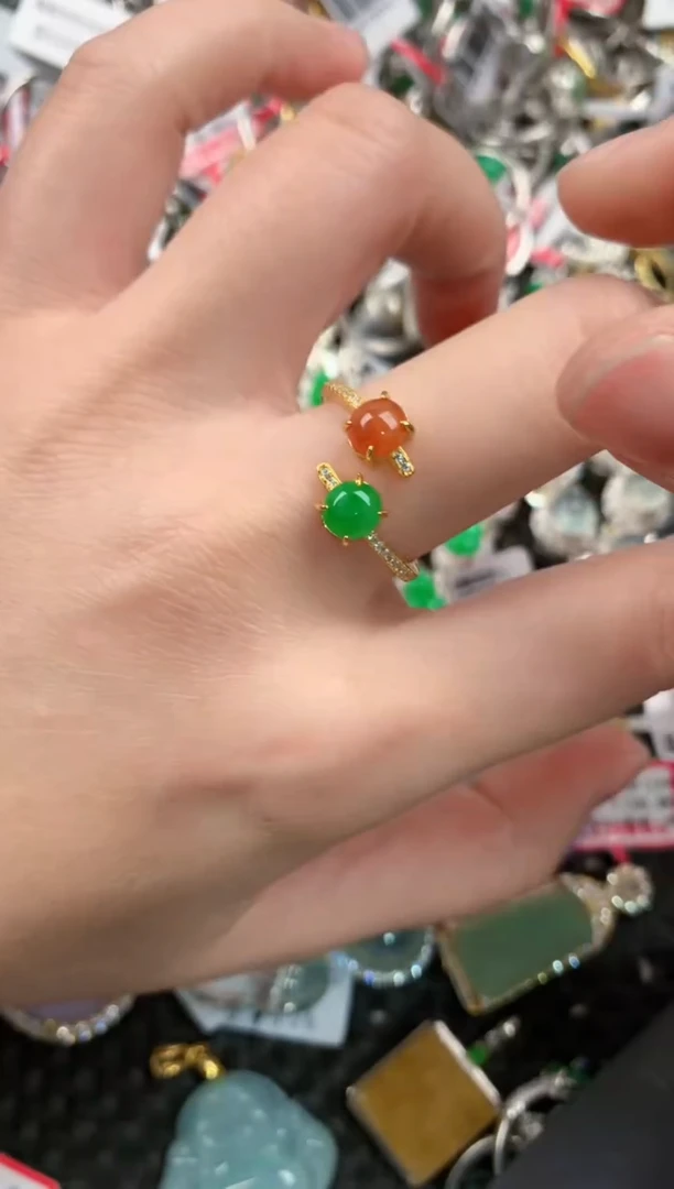 银S925镶嵌戒指翡翠333         5