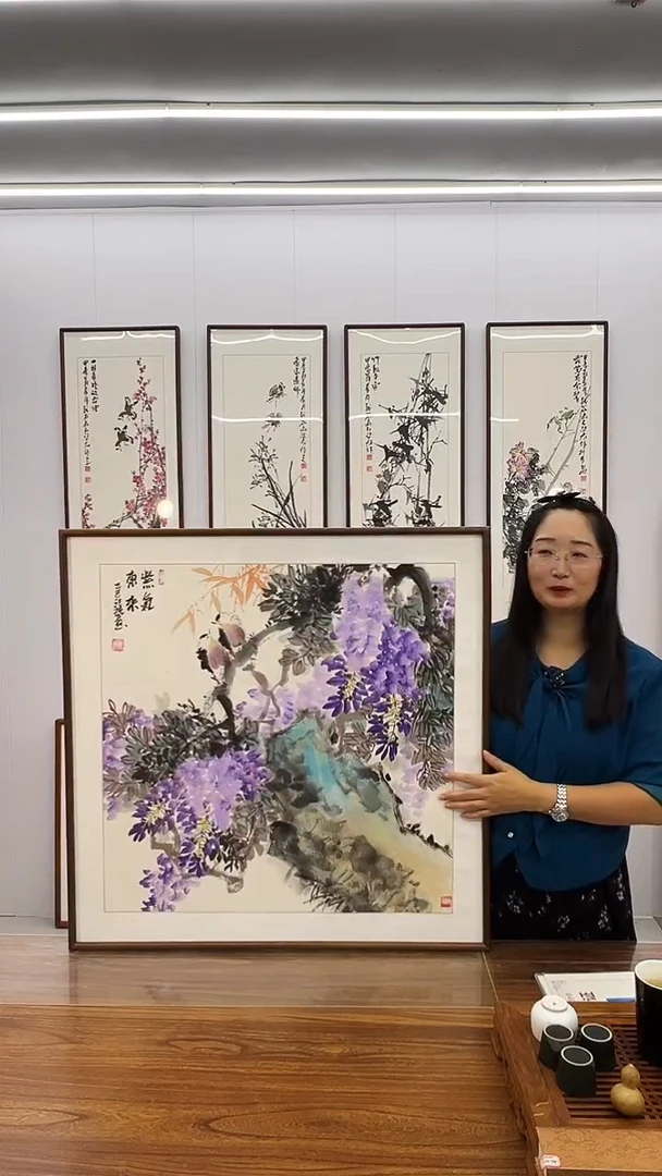 国画汪琼 80*80 紫气东来