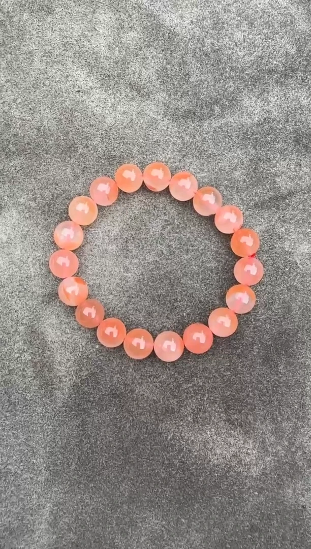 南红玛瑙珠串未镶嵌原矿无优化杨柳单圈10mm