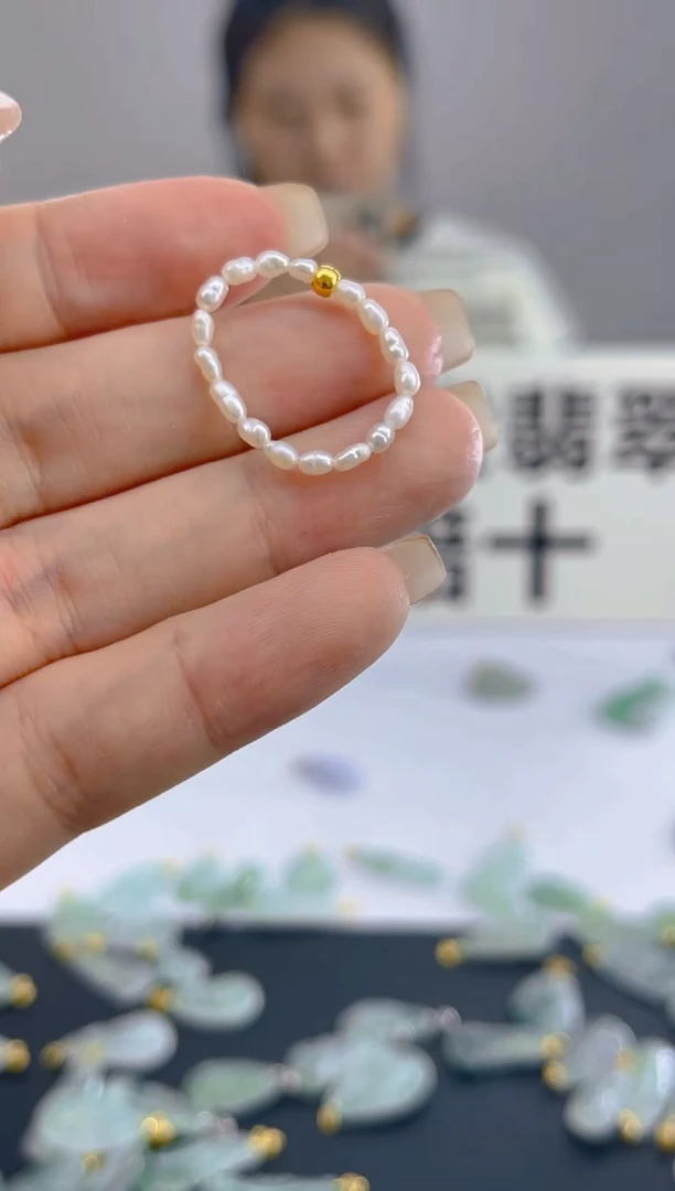 未镶嵌戒指淡水珍珠珍珠戒圈