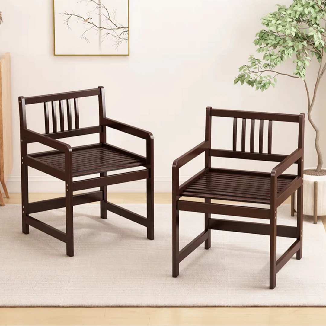 【靠背主人椅休闲凳】新中式阳台茶桌家用办公室泡茶台茶室小矮凳子