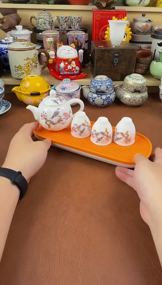 陶瓷茶具摆件旅行套组