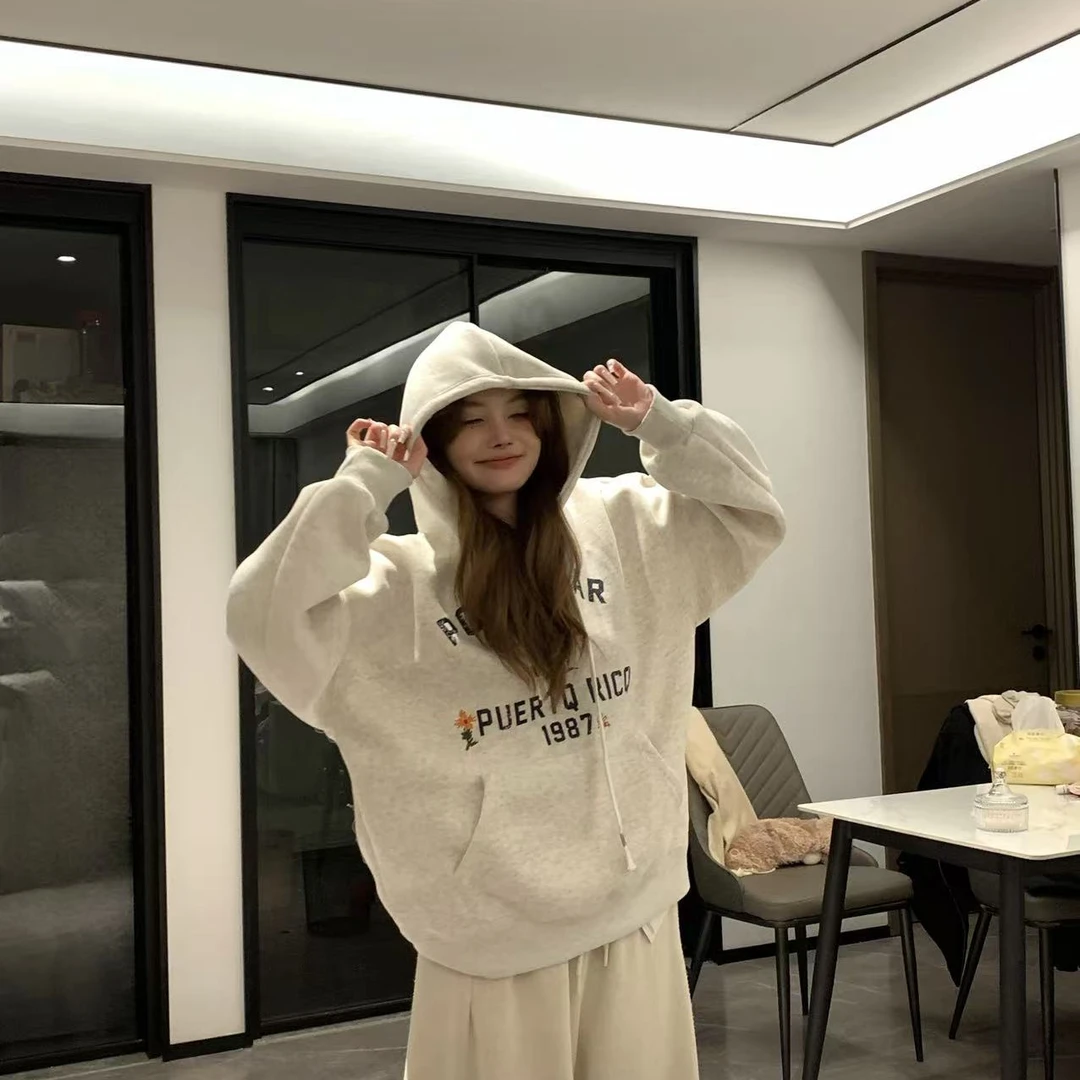 Ssman【带帽卫衣 渲染水印】休闲渲染水印小众设计连帽宽松卫衣