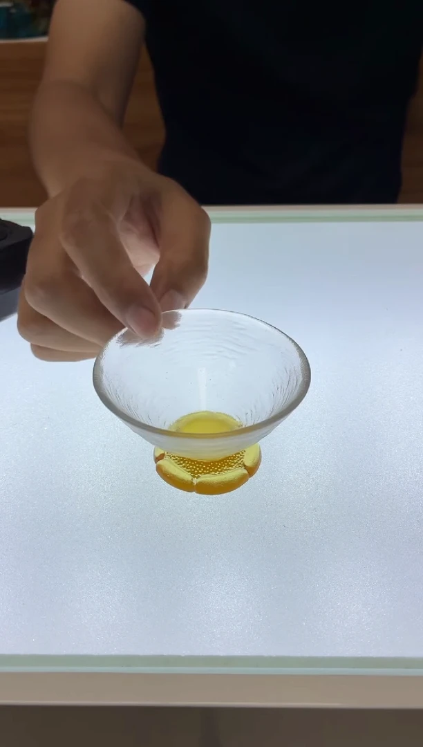 琉璃手工艺品茶杯琥珀色底
