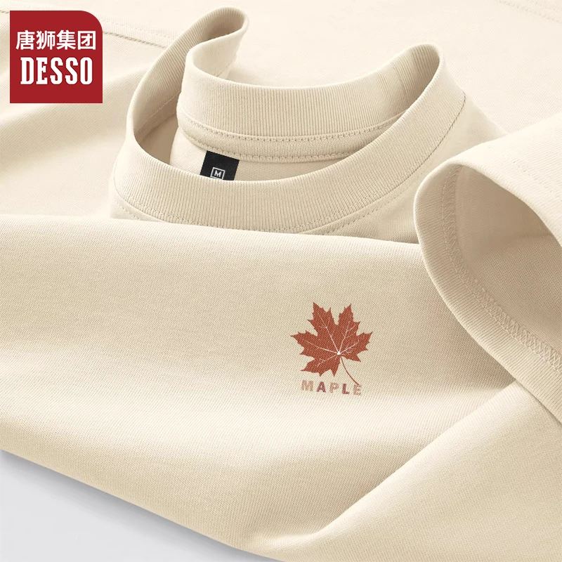 唐狮集团desso男生美式复古短袖爆款2025新款纯棉透气休闲男士t恤