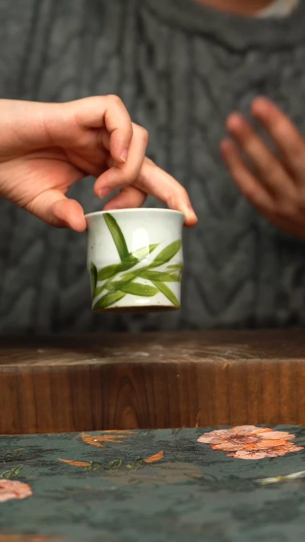 杯釉下彩手工手绘同款陶器