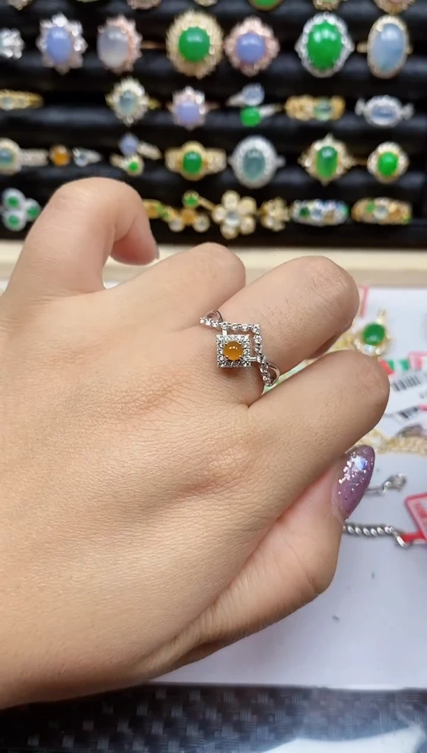 银S925镶嵌戒指翡翠5361