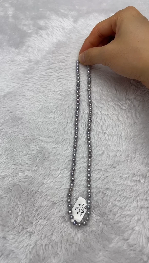 项链银S925镶嵌海水珍珠AK真多麻5-5.5mm