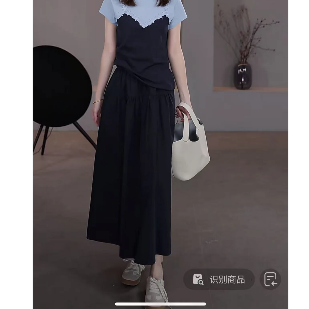 【LIbaibai】夏装2025年新款显瘦高腰直筒半身裙BB-2239