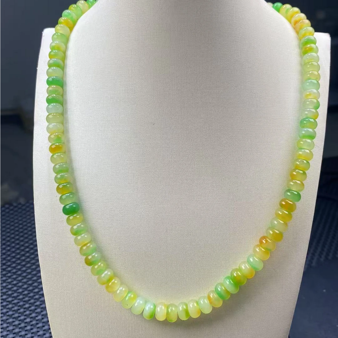 （珠宝严选）M041黄绿算盘珠妈妈连卡8妈妈项链
