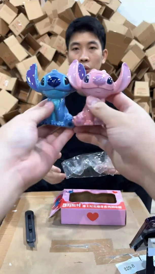 瓷片原盒史迪仔安琪粉瓶