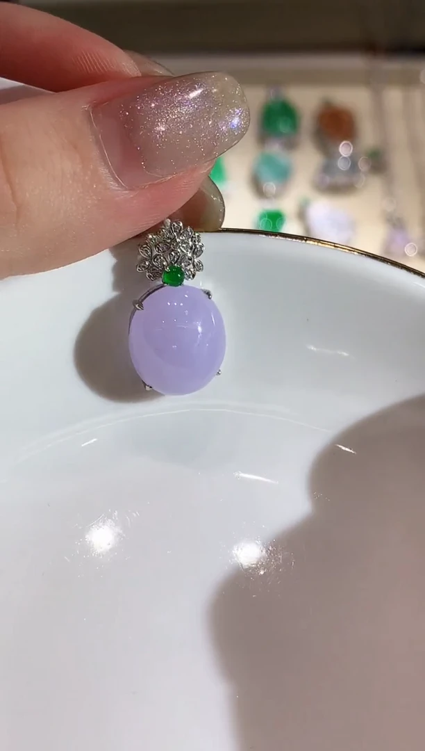 翡翠18K金镶嵌吊坠(不含链)L0170多样性发其一