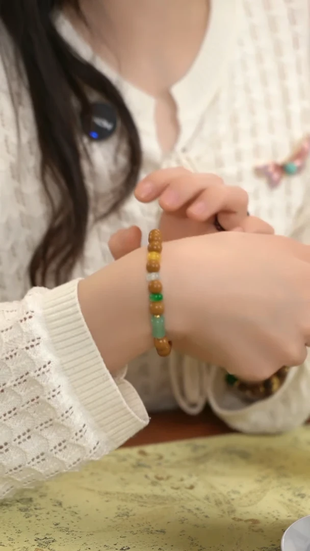 珠串手串-栀子花单圈0.8三色珠