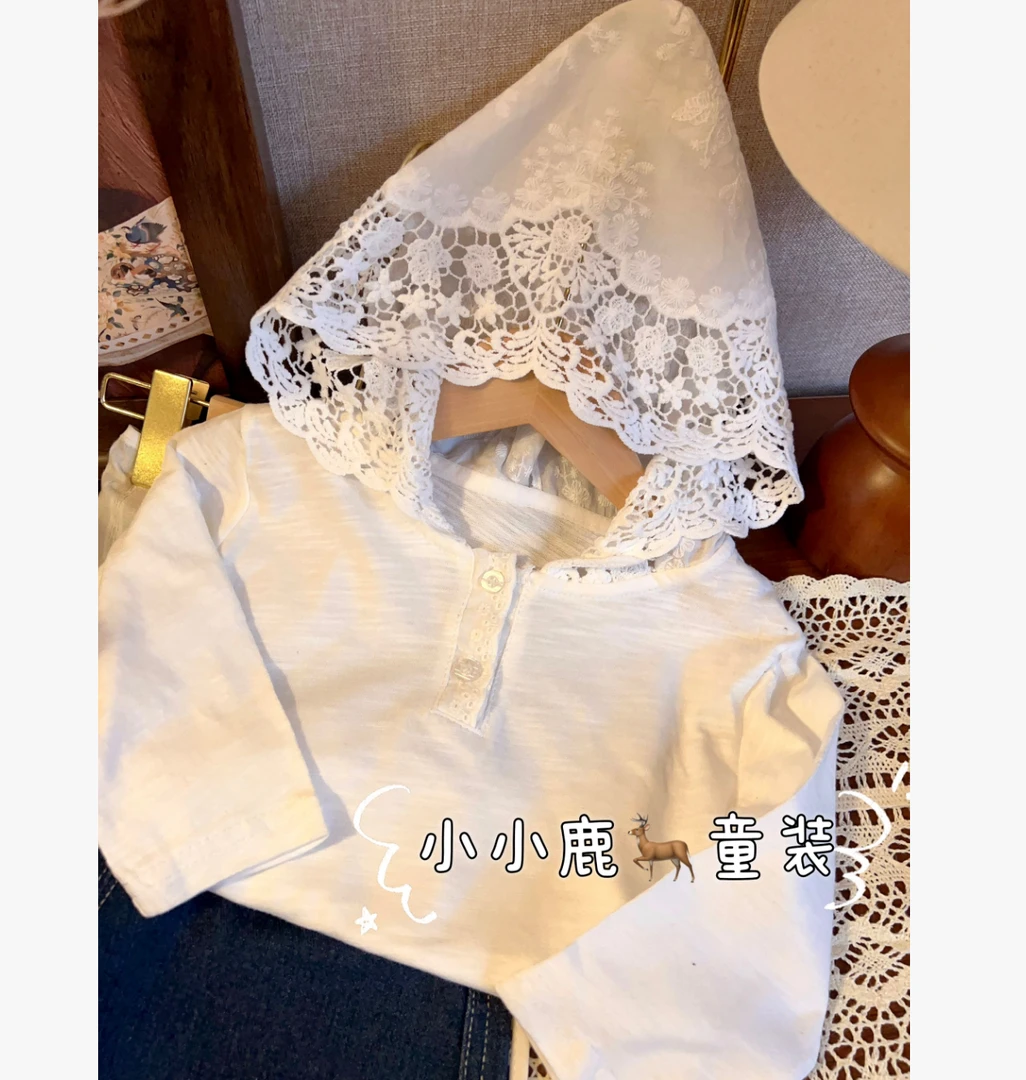 【小小鹿专享】女童春季新款套装韩版女宝宝洋气连帽休闲裤两件套