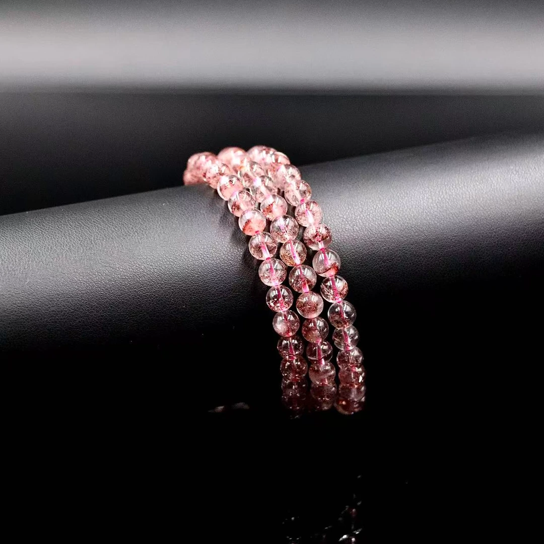 高阶纯天然老矿金草莓超七水晶多圈手串A4431-约6mm-多样性发一