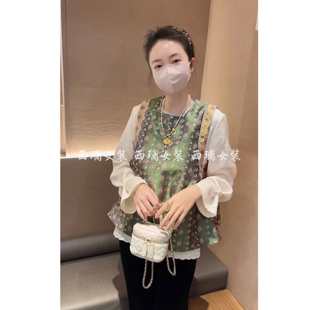 【翠锦】提花秋季马夹新中式中国风马甲女士高级感坎肩气质复古