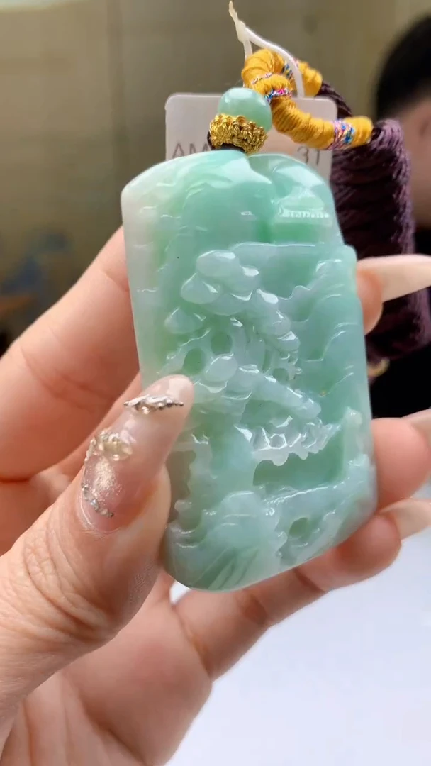 【闪购商品】定制翡翠未镶嵌4917ty-毛货挂件96