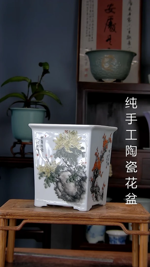 景德镇手工陶瓷花盆