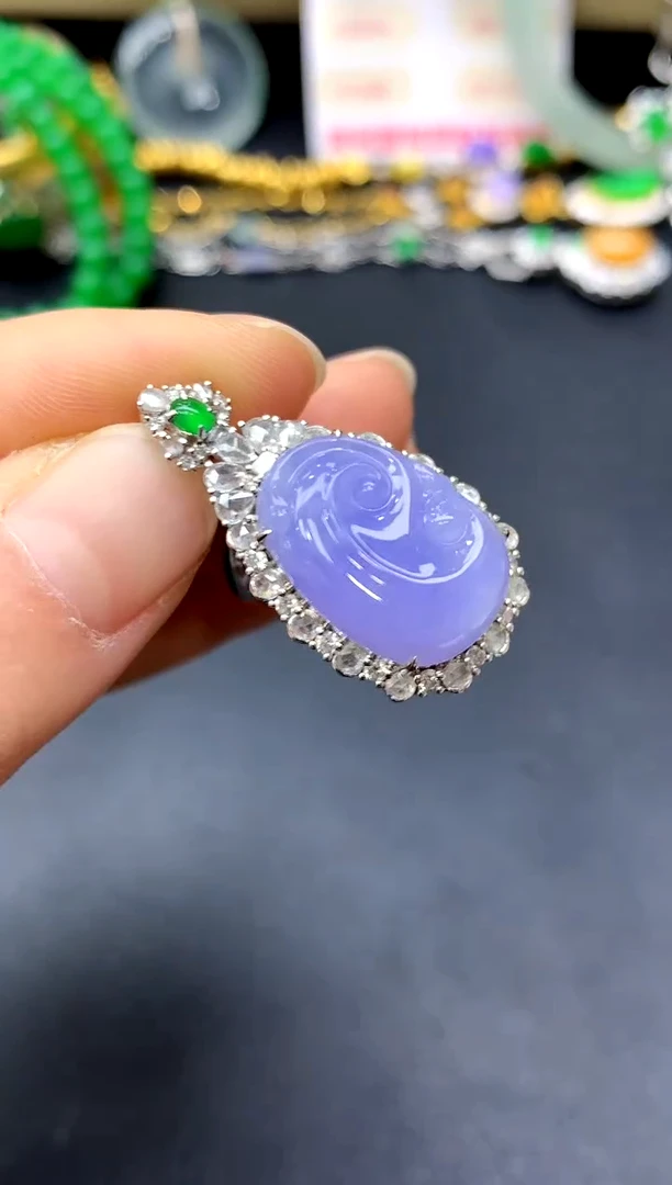 颈饰18K金镶嵌翡翠511-中国好珍宝