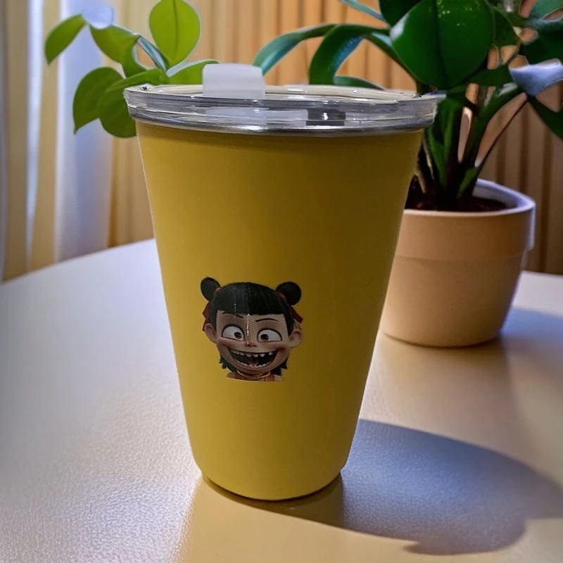 304不锈钢创意哪吒卡通咖啡杯水杯不锈钢水杯随手杯外出家用商用