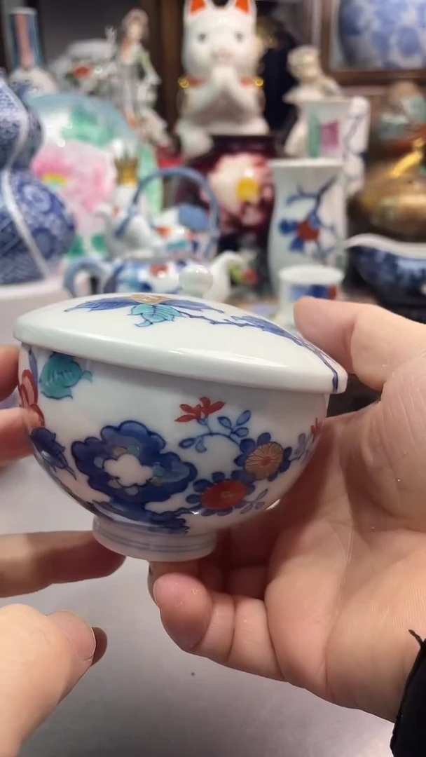 瓷片柿右卫门盖杯