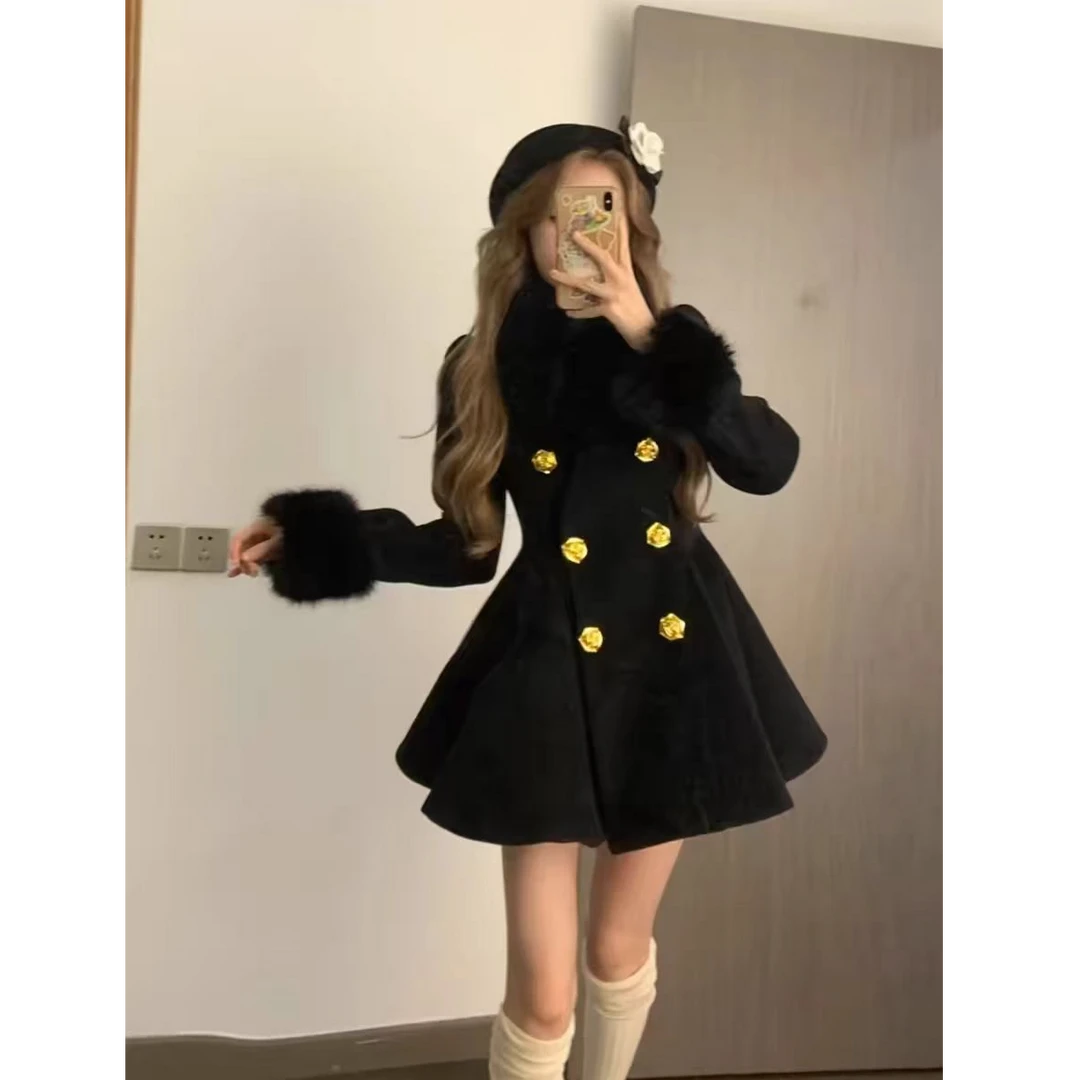 冬季新款法式时尚赫本风气质收腰显瘦百搭加薄棉外套-1108