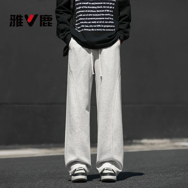 V/雅鹿男士卫裤直筒裤休闲裤运动百搭宽松显年轻帅气秋季