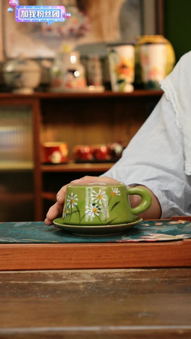 瓷片景德镇纯手工釉下彩精品茶具水杯