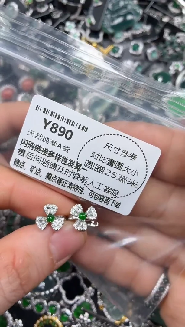 颈饰未镶嵌翡翠Y890耳扣