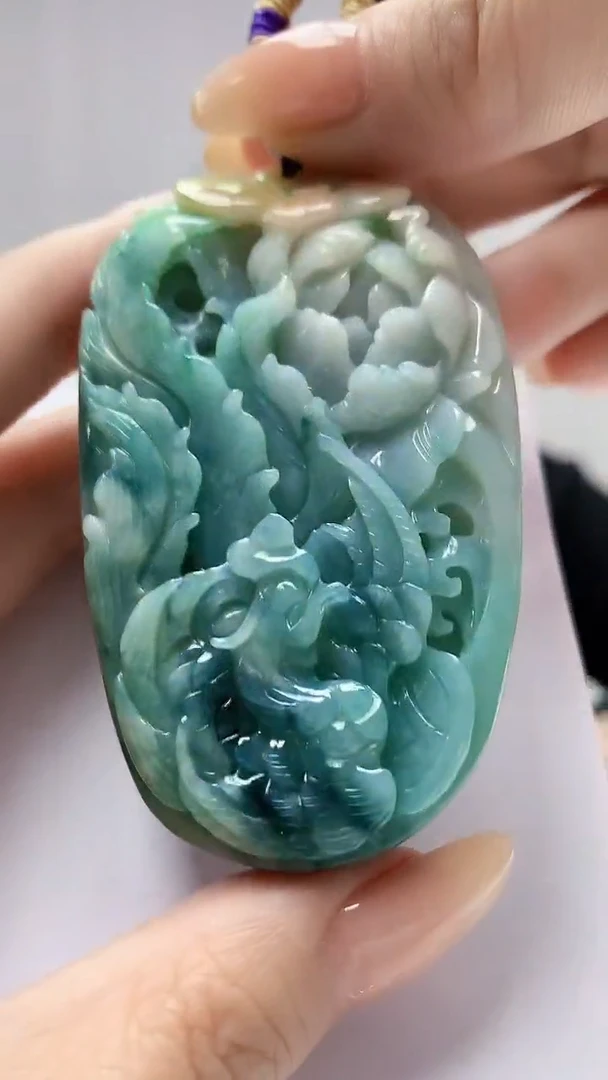 【闪购商品】定制翡翠未镶嵌5060DD-毛货挂件凤凰22