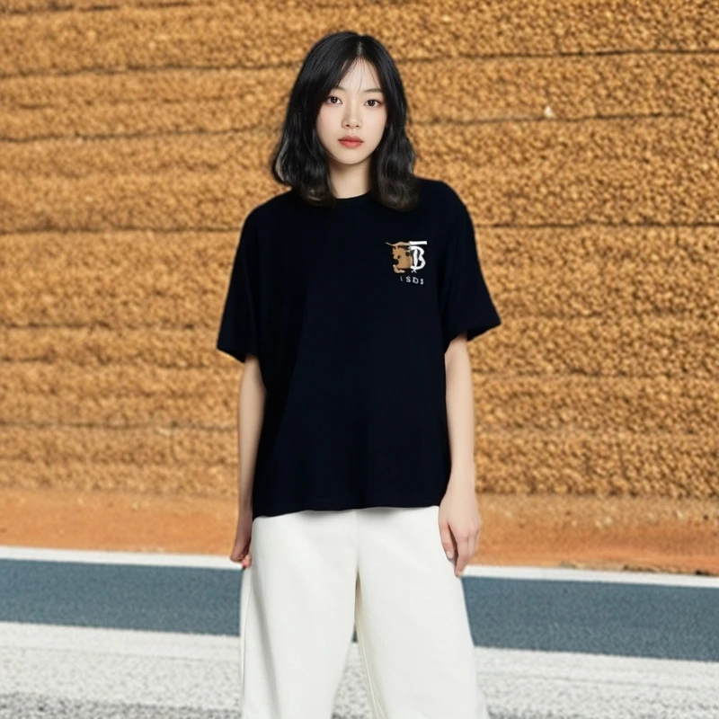 99新 BURBERRY/博柏利 /T恤/战马刺绣时尚短袖T恤/M码/0001611