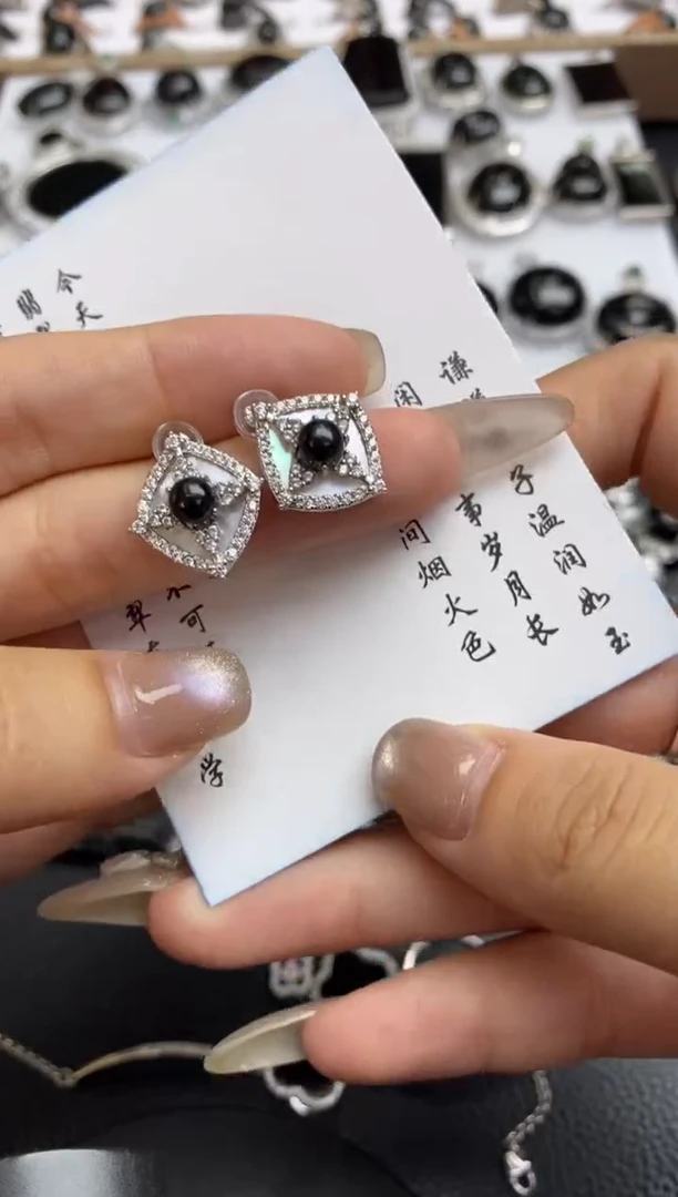 银S925镶嵌定制翡翠翡翠饰品~