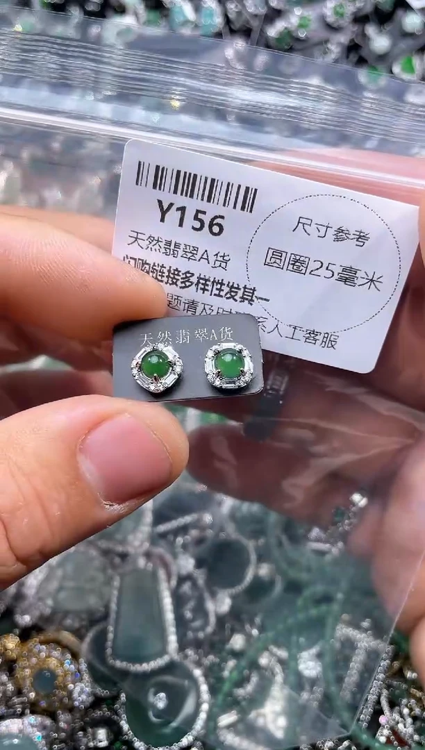 【闪购商品】翡翠颈饰未镶嵌Y156耳钉