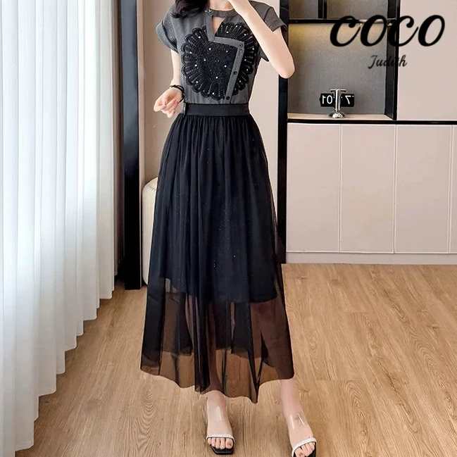 【RG6290】2025年新款气质轻奢时尚优雅显瘦不规则连衣裙