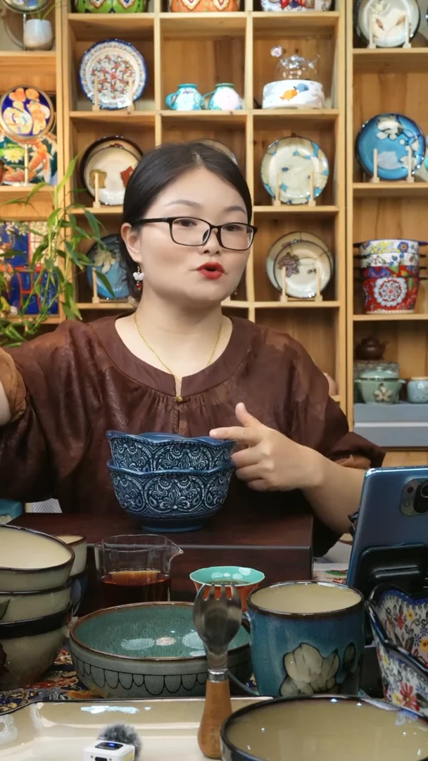 瓷片小可陶瓷高温瓷餐具面碗两只