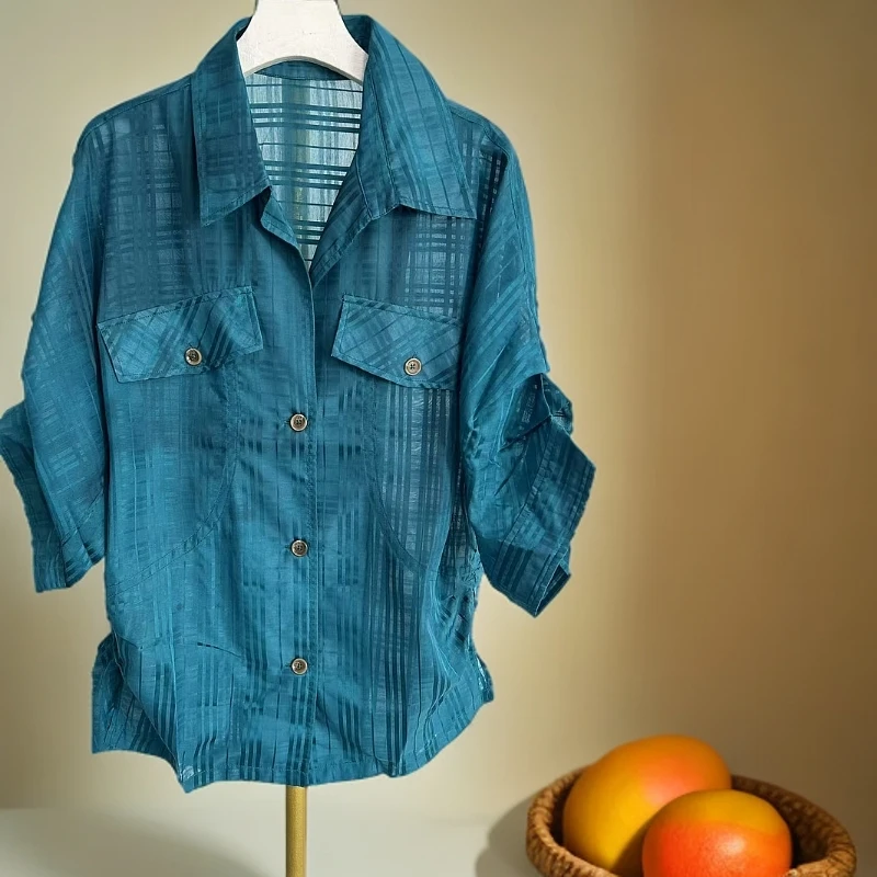 GXO清仓夏季时尚复古牛仔衬衫上衣休闲衬衣SY0015百搭女装