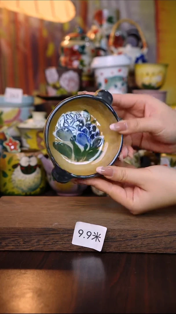 杯子陶泥垚手作 景德镇手工手绘陶瓷器物