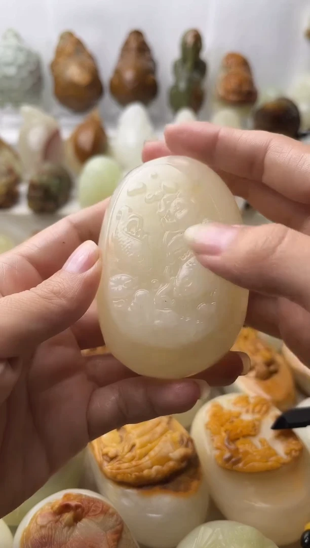 石材方解石棉纹正常不退换荷花鱼