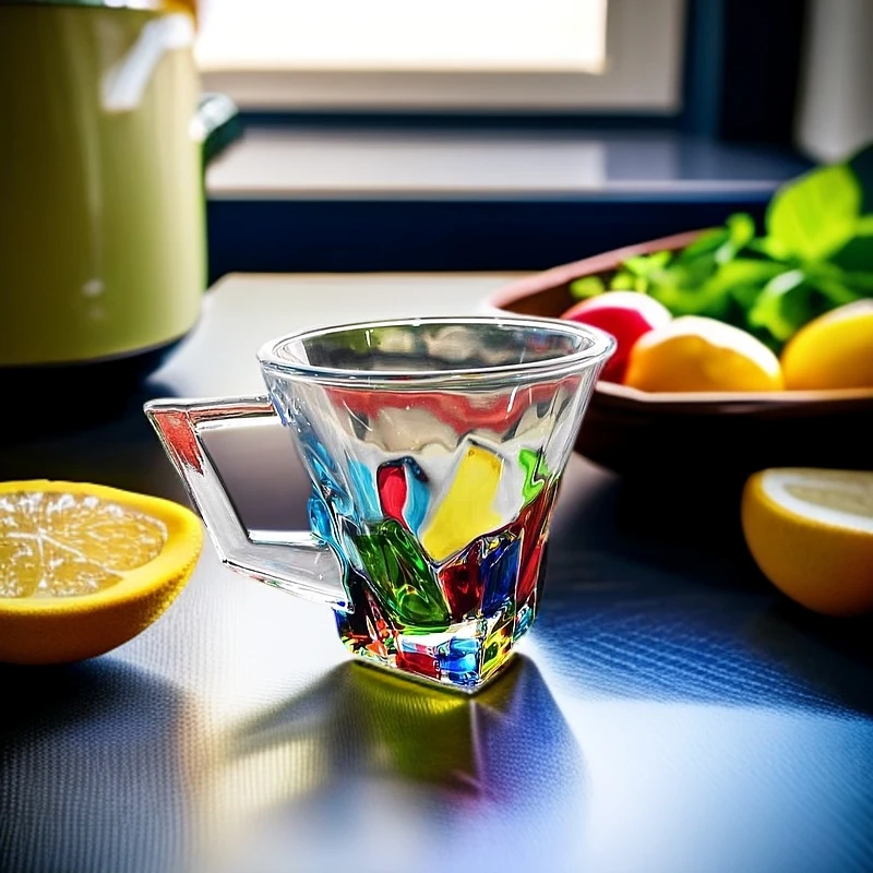 人工彩绘水晶玻璃冰块冰川杯咖啡杯水杯酒杯