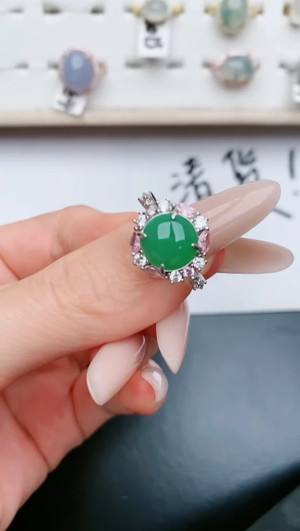 翡翠戒指银S925镶嵌.....