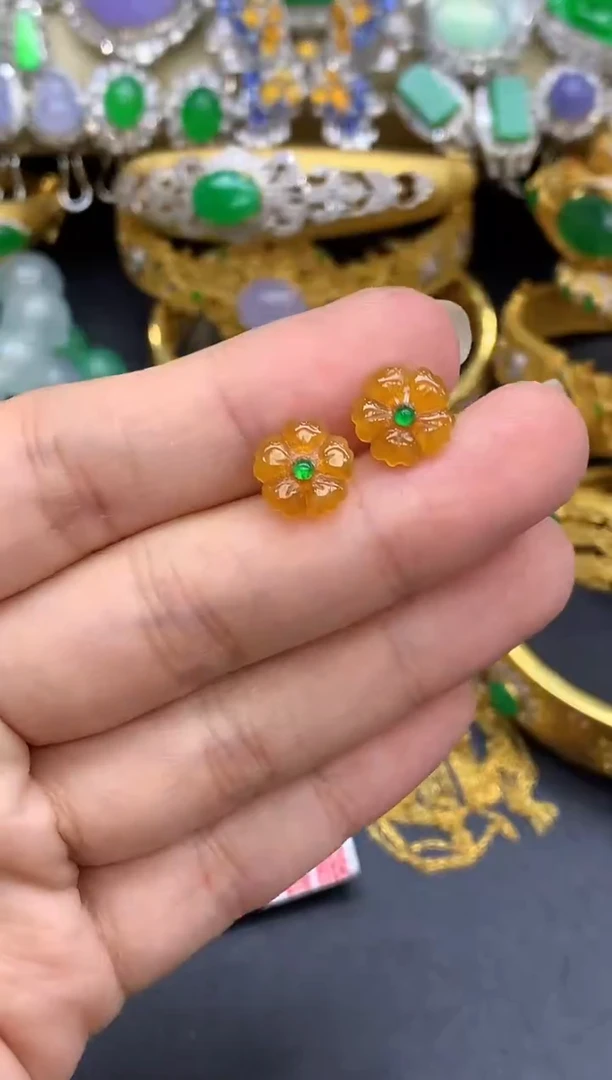 18K金镶嵌翡翠耳饰301-中国好珍宝