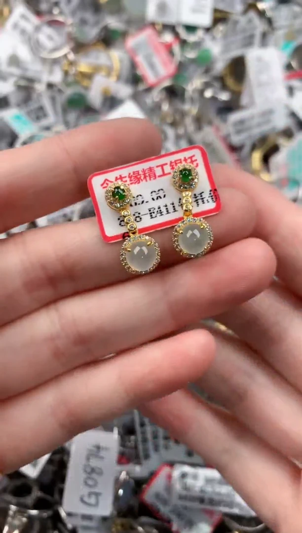银S925镶嵌戒指翡翠333       7