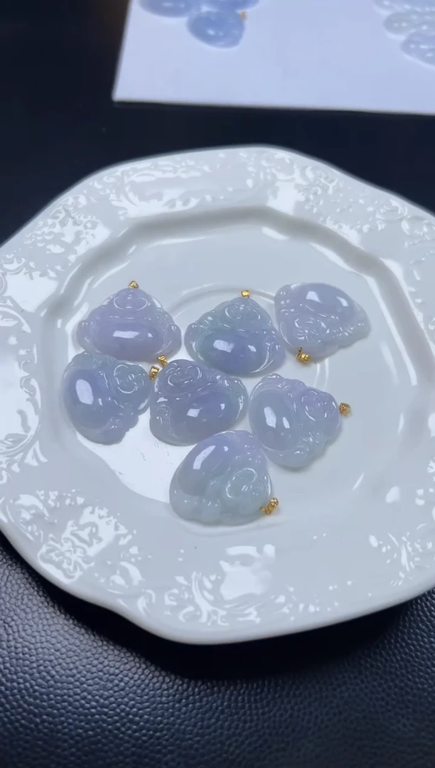 颈饰18K金镶嵌翡翠多样性发一件/配绳5