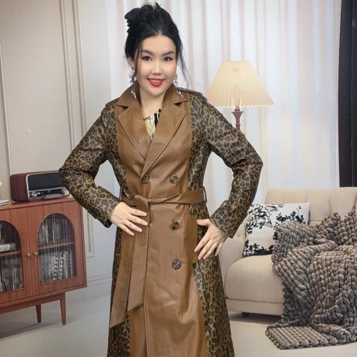 2024年新款时尚中长款皮衣包邮-2286