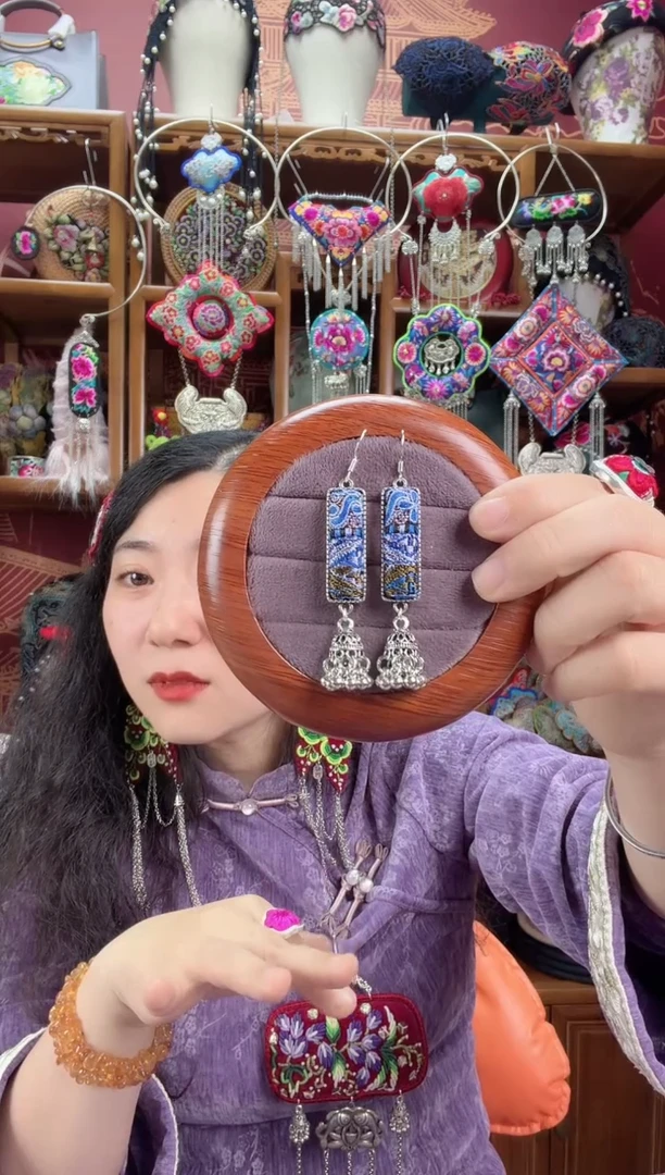 刺绣耳环36甜甜家