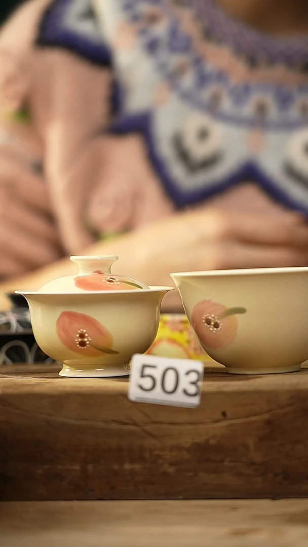 【闪购商品】瓷片栾树果 叠叠乐 盖碗/设计师 牧渔 款